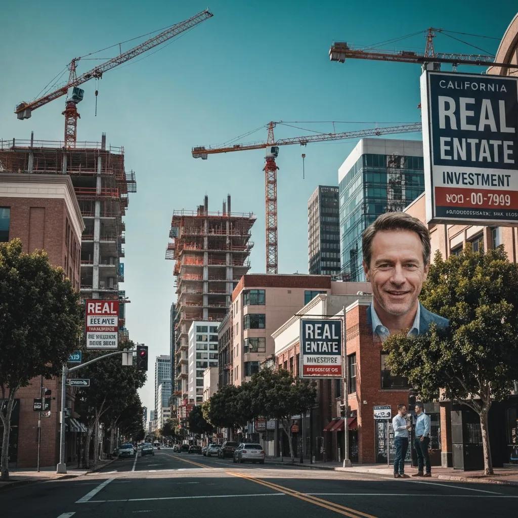 California city scene with construction and investment activity