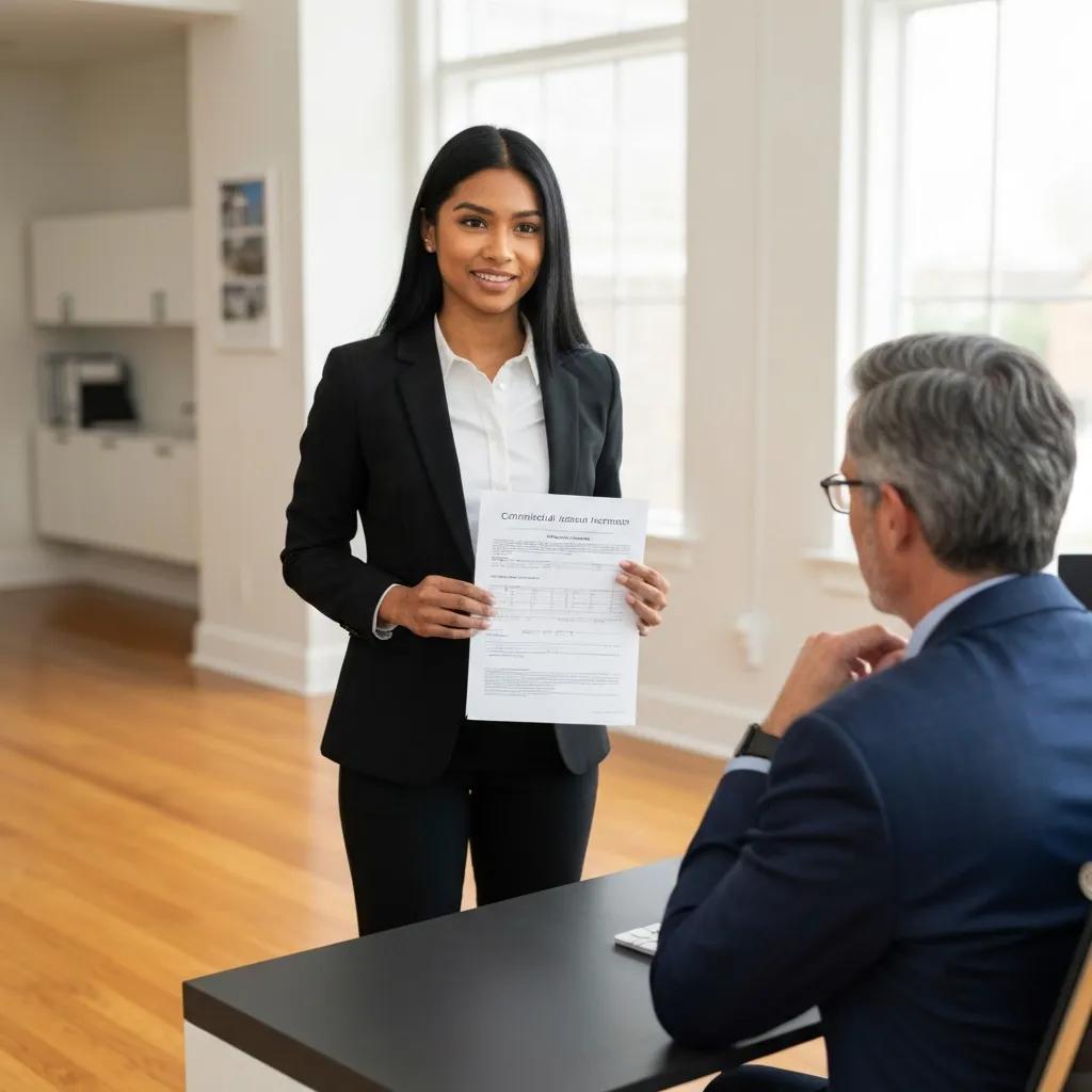 Certified investor presenting a loan package to a lender, showcasing professionalism and clarity in real estate financing