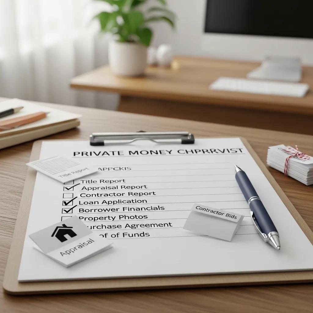 Checklist of documents needed for private money loan approval