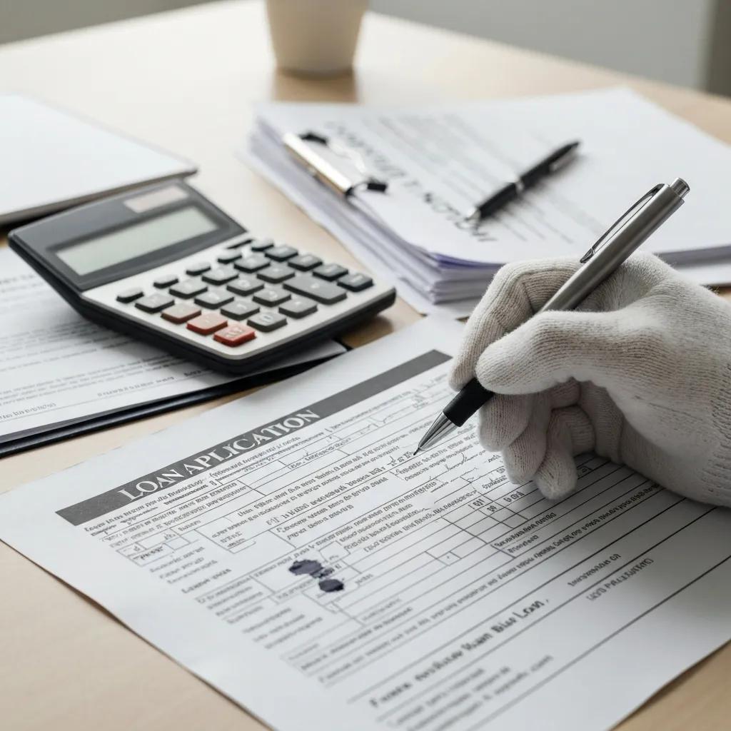 Close-up of a hand completing a loan application to stop foreclosure