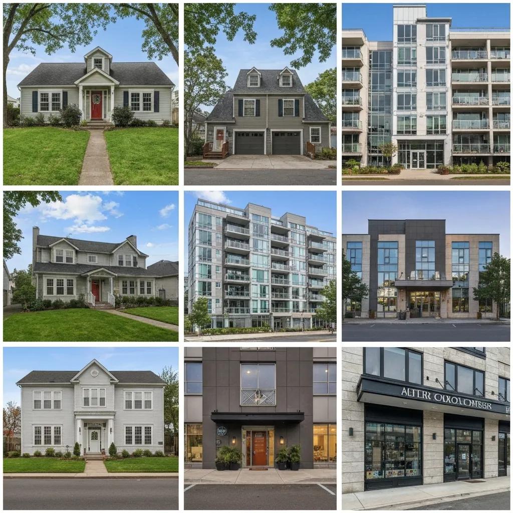 Assorted real estate asset types commonly listed on crowdfunding platforms