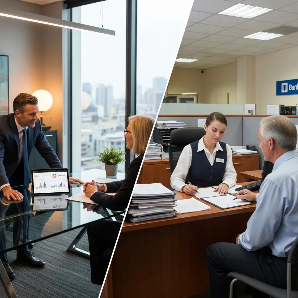 Side-by-side view of private money and bank lending processes