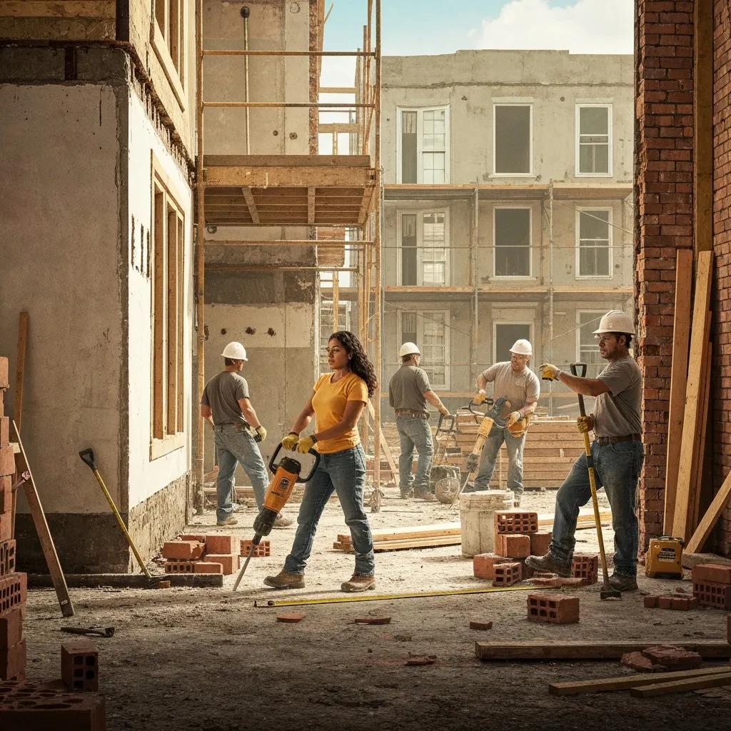 Construction crew working on a property renovation — illustrating asset-based lending in practice
