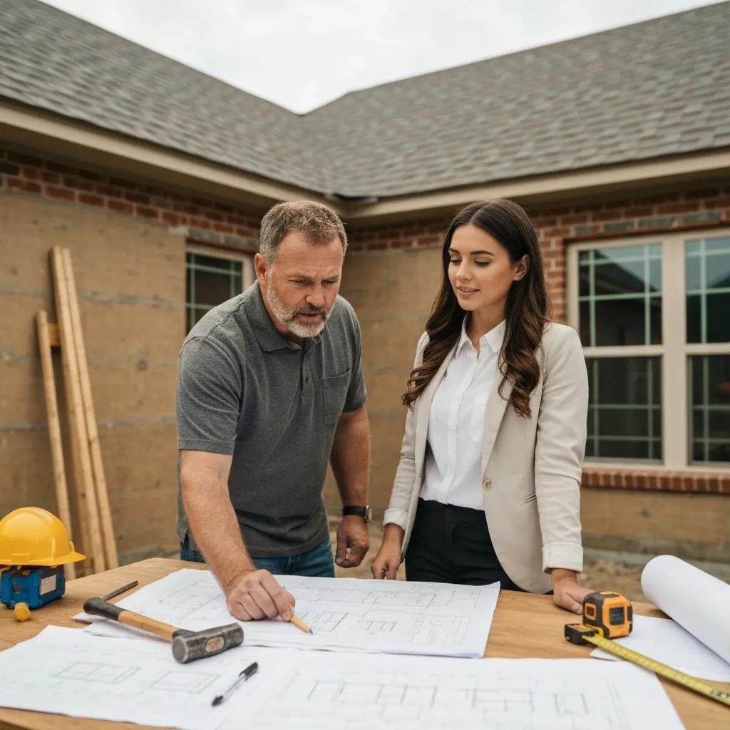 Contractor and investor planning a renovation for a fix-and-flip project