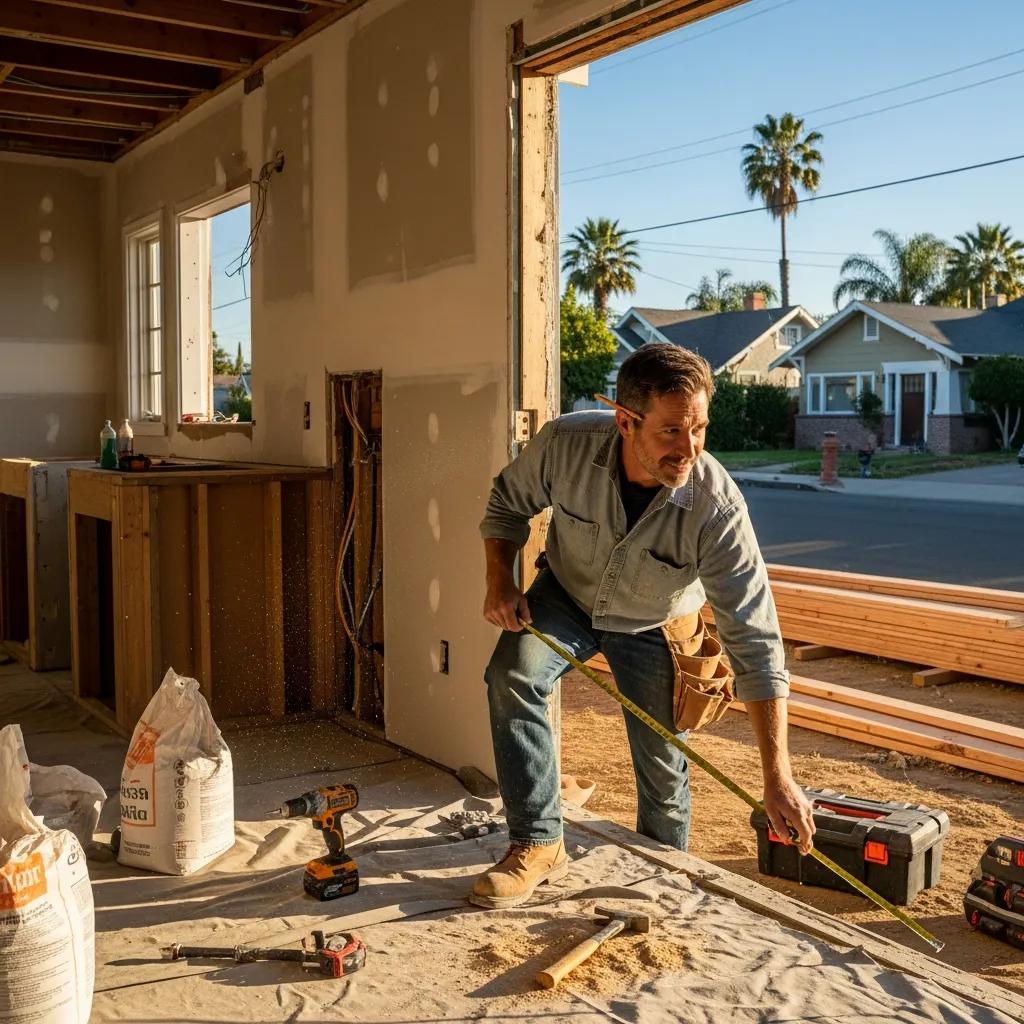 Contractor reviewing home renovation for a fix-and-flip loan