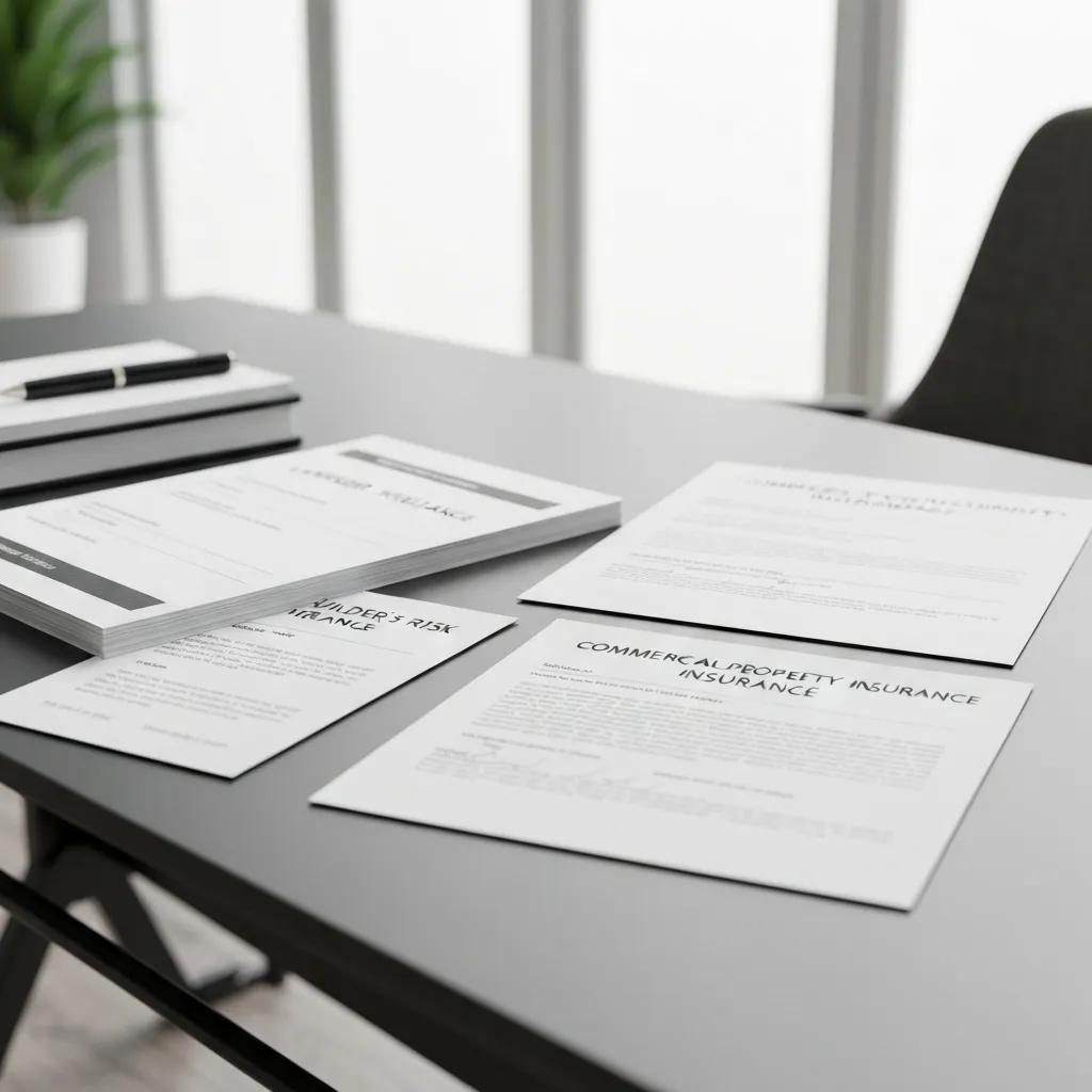 Stack of different property insurance documents for investors