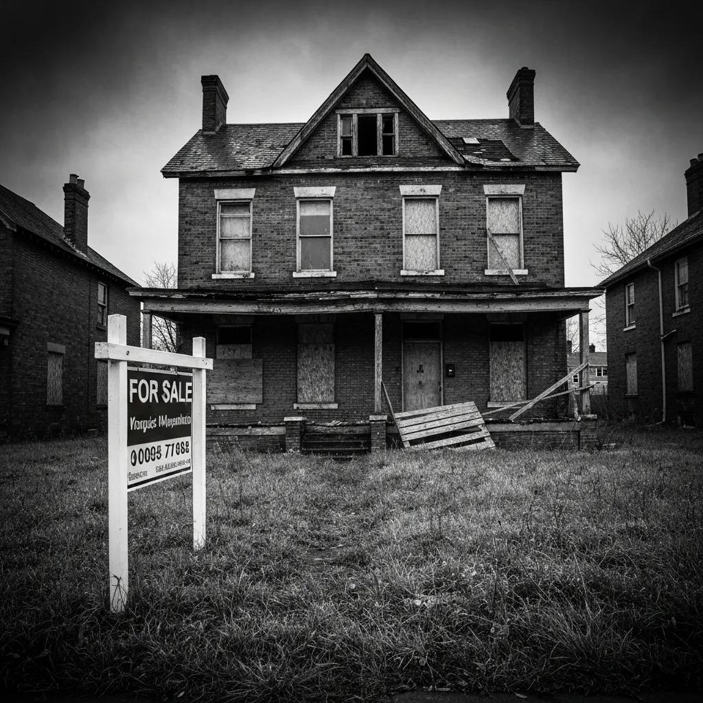 A distressed property with signage — representing the need for foreclosure bailout financing