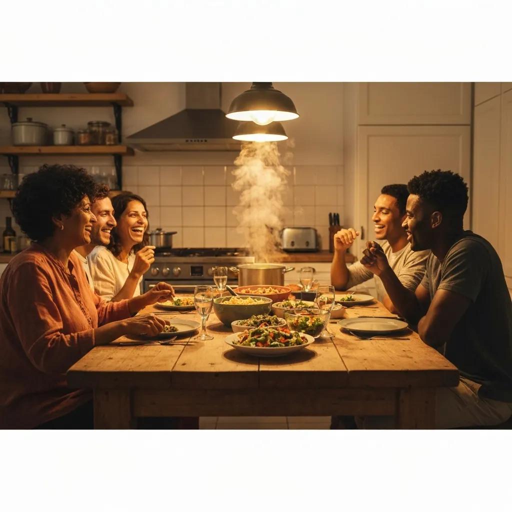 Diverse group of first-time home buyers discussing FHA loan options in a cozy living room