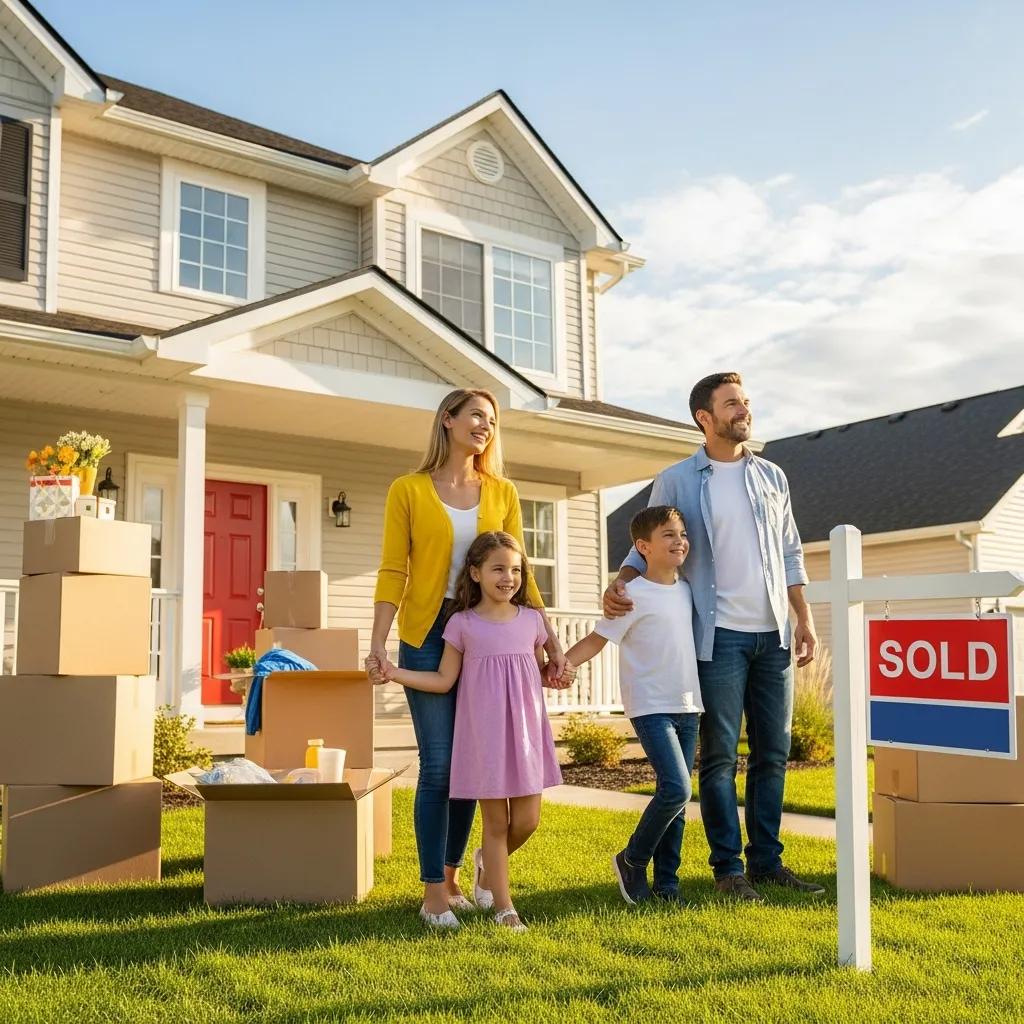 Family moving into a new home, illustrating the long-term stability of traditional mortgages