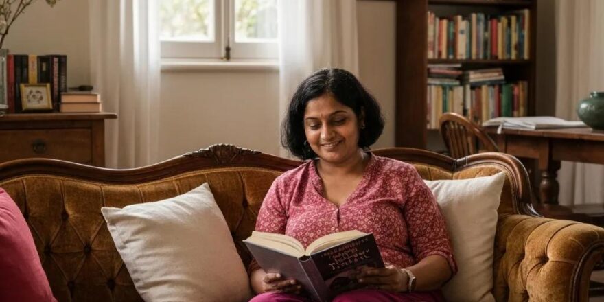 Group of real estate investors discussing contracts in a cozy office setting