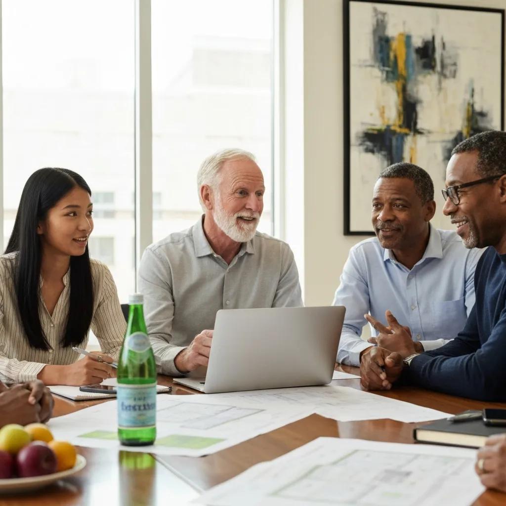 A group of investors reviewing portfolio loan strategies around a table