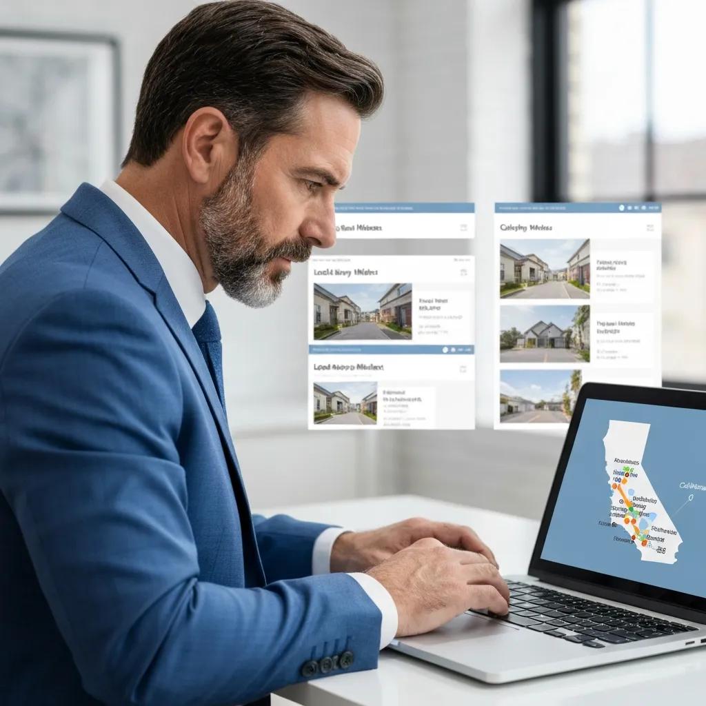 Fidelity Funding underwriter reviewing comps and county maps to assess a California property