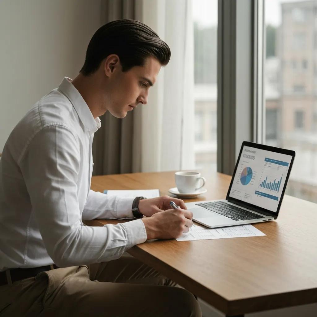 Person checking their credit report while preparing an investment loan application