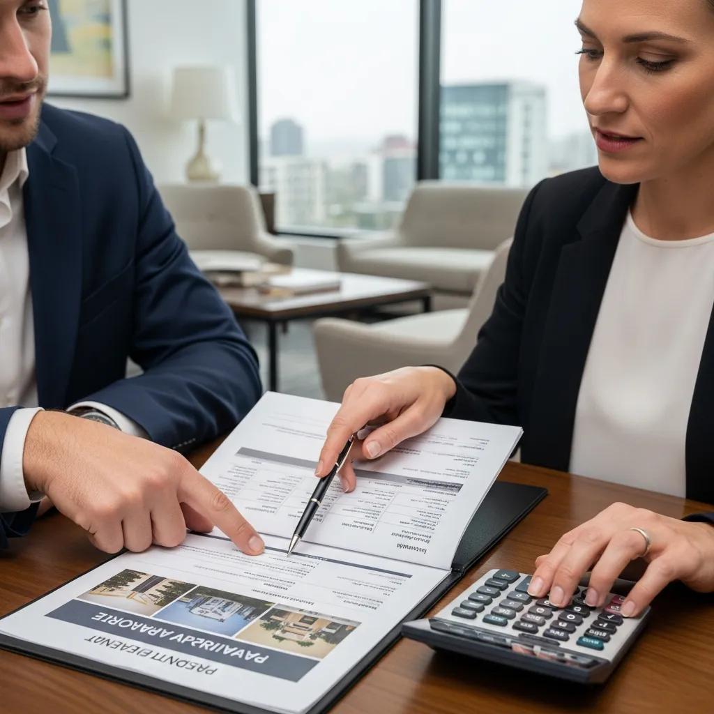 Investor meeting with a lender to review property details