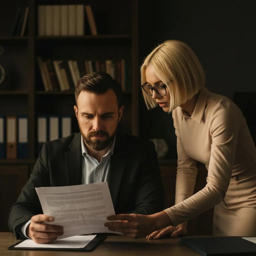 Investor reviewing loan documents with a lender at a real estate investment event
