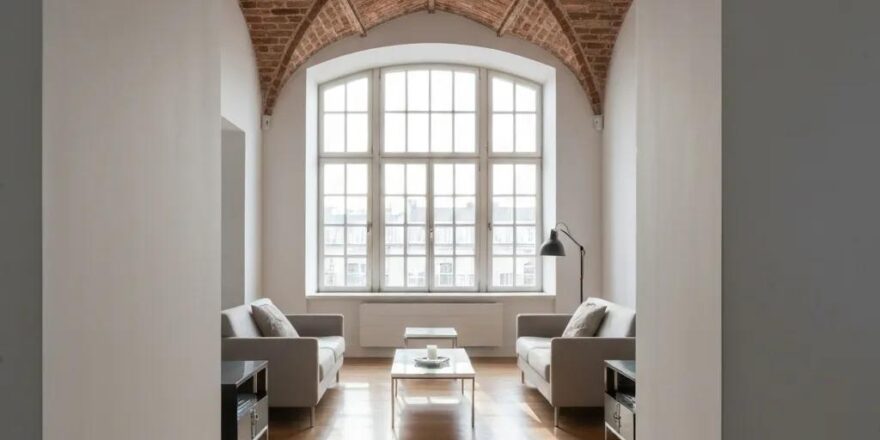 Investors discussing land financing options in a cozy office setting with maps and documents