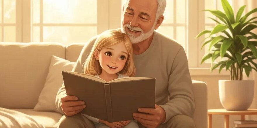 Landlord and tenant discussing a lease agreement in a cozy living room