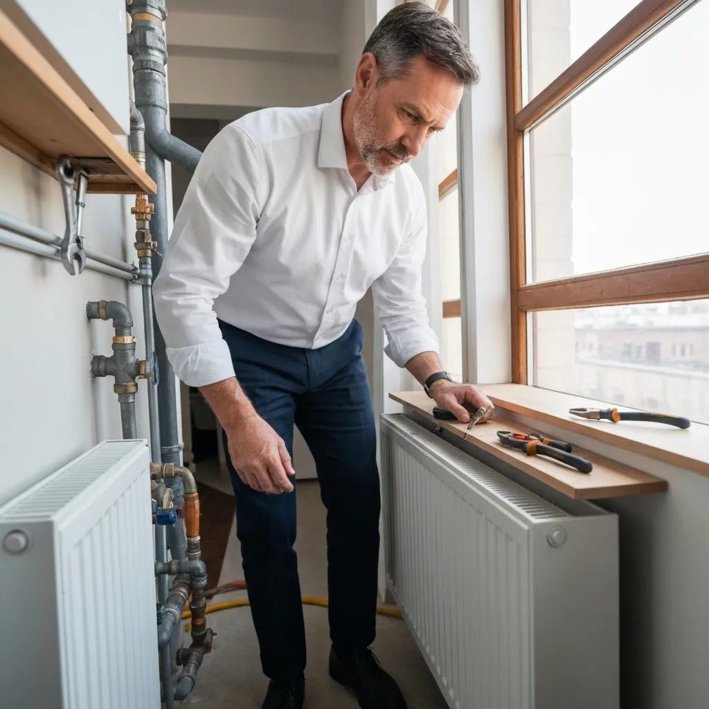 Inspection of plumbing and heating systems at a rental property