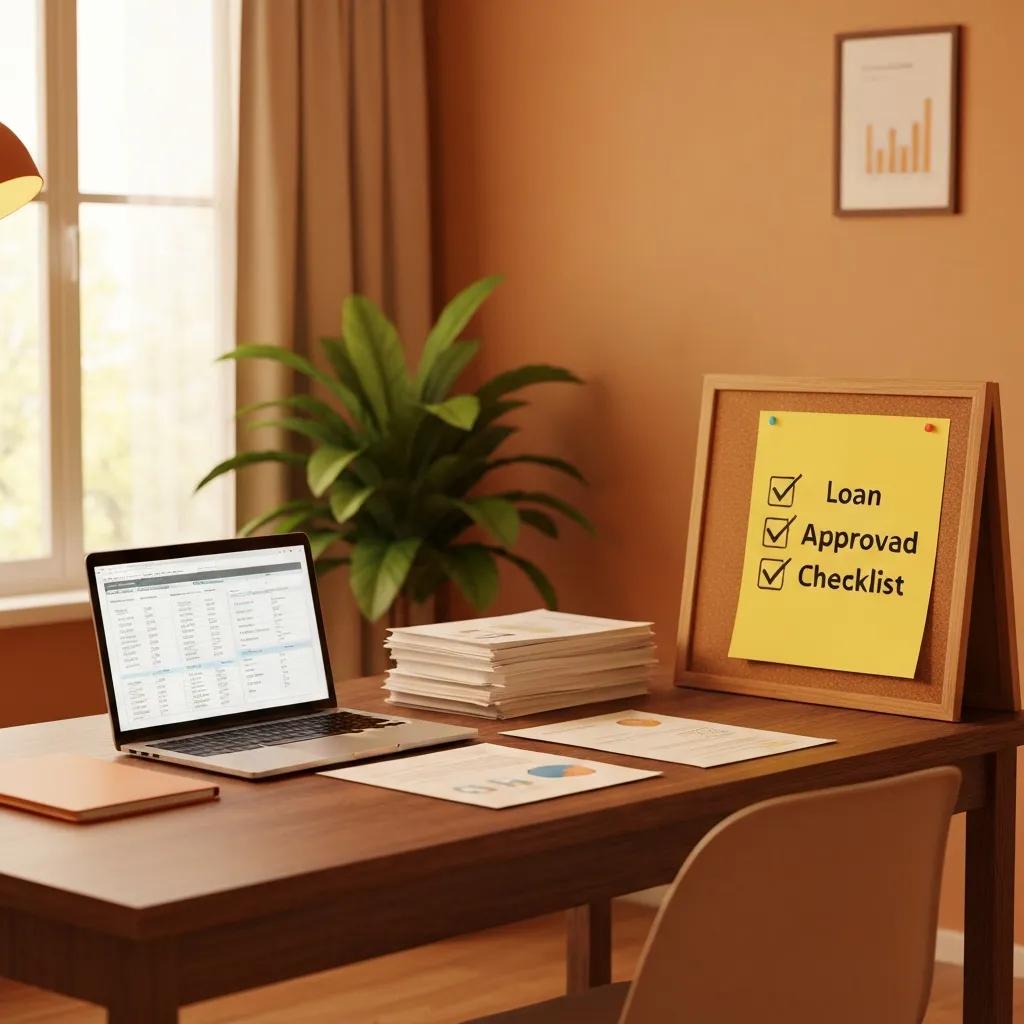 Neatly organized desk with financial documents and a checklist — steps to maximize loan approval