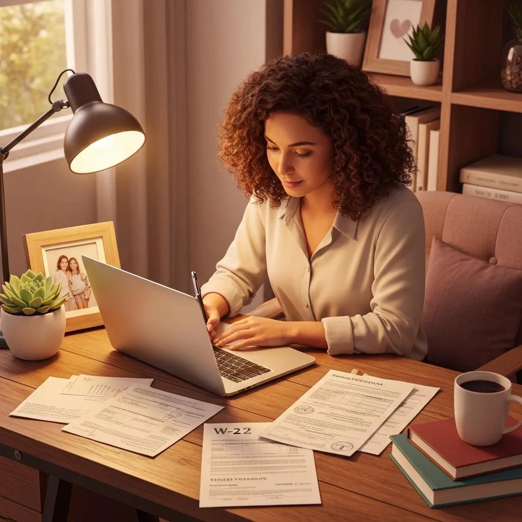 Person completing mortgage application paperwork in a cozy workspace