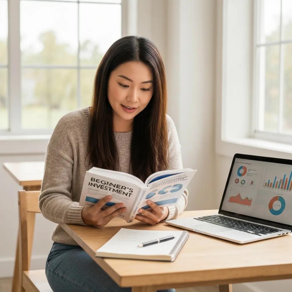 Person studying a beginner real estate investing book at a table