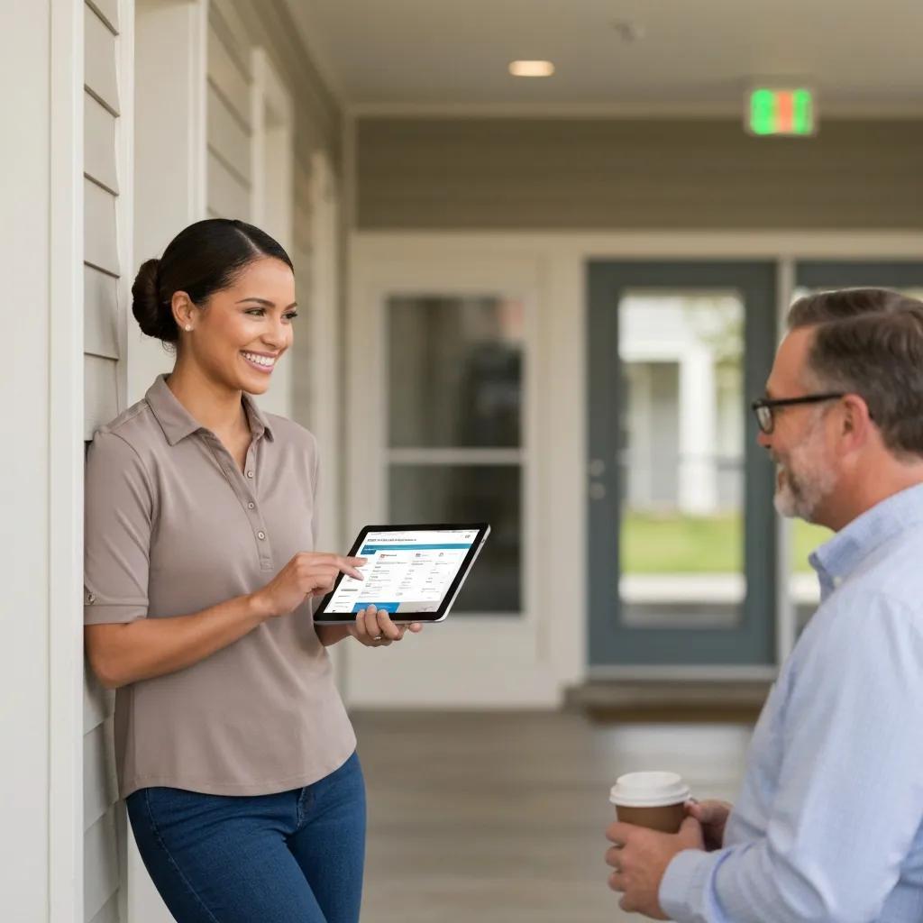 Property manager using software to organize tenant records and payments