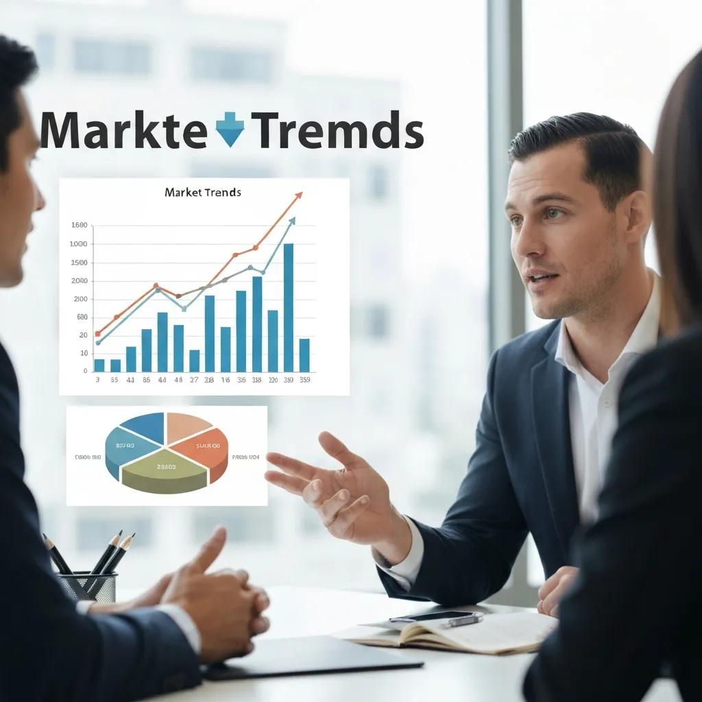 Agent reviewing Pasadena market data with clients in a contemporary office