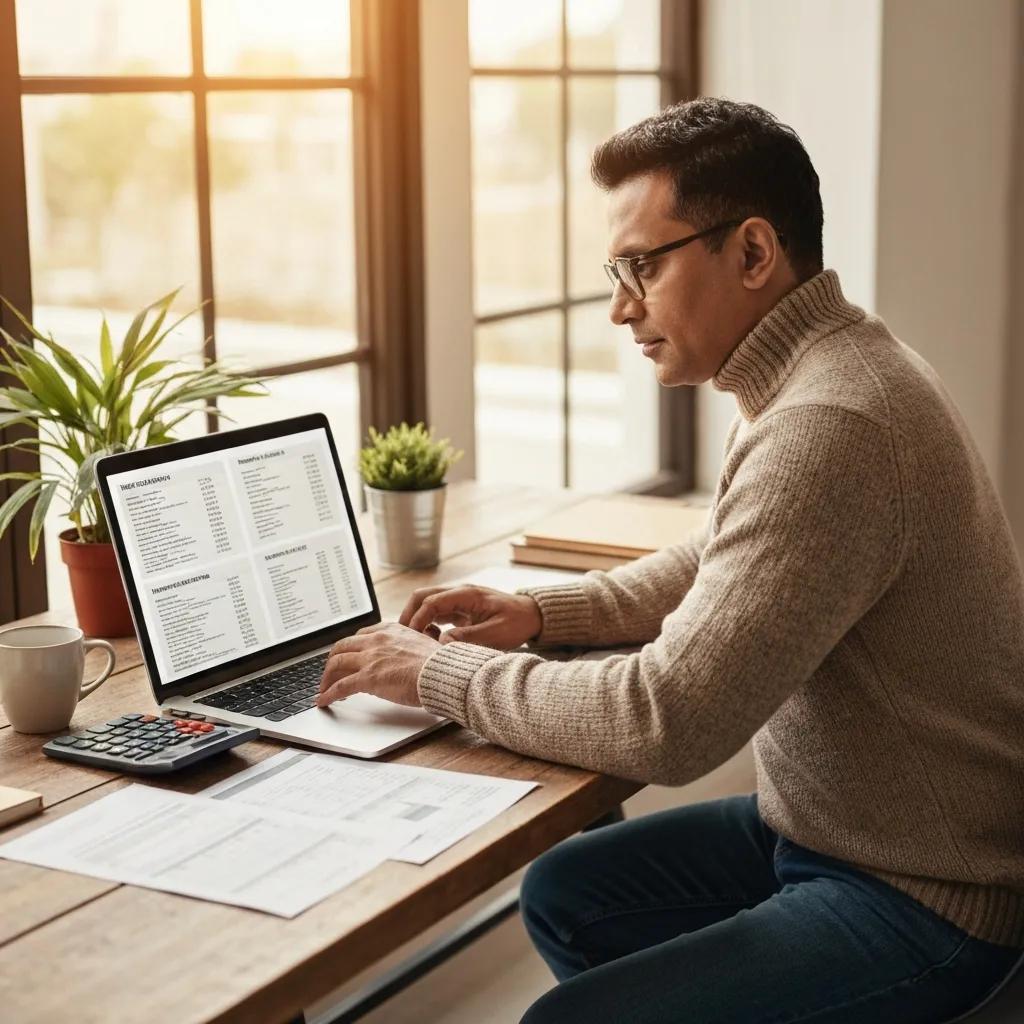 Investor reviewing rental income and cash flow reports to qualify for a DSCR loan