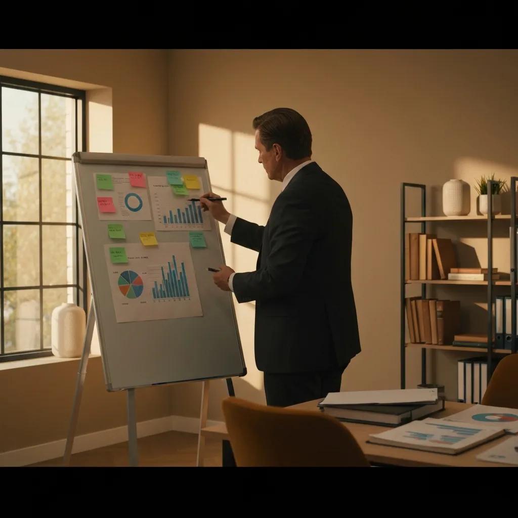 Investor analyzing payment shock scenarios in an office setting