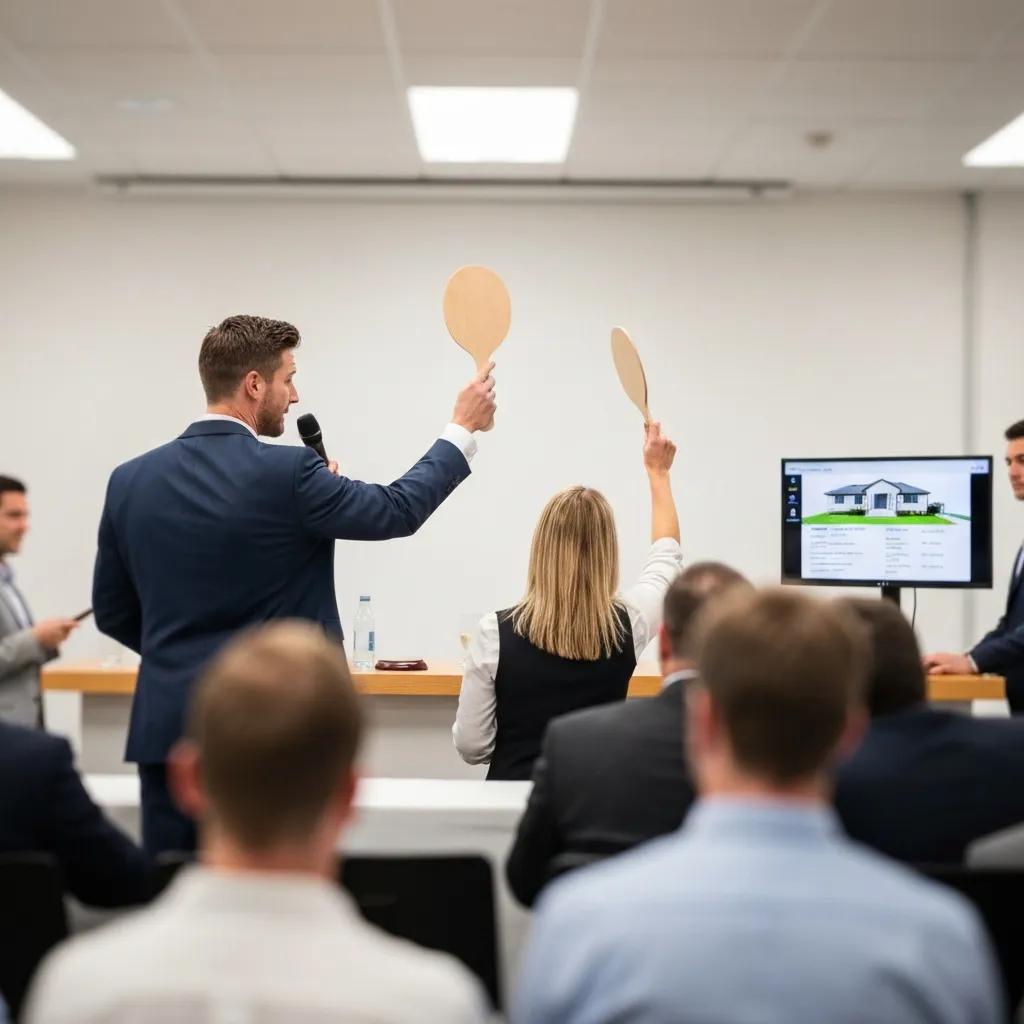 Investor bidding at an auction, highlighting the need for rapid funding