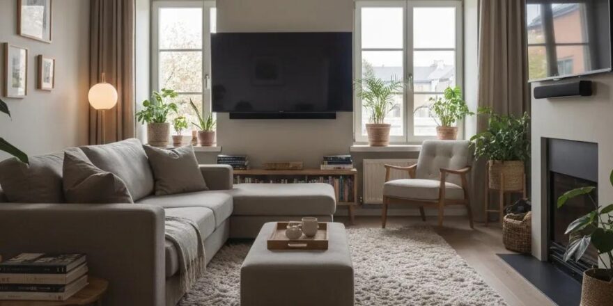 Real estate investor in a cozy home office reviewing capital gains tax documents