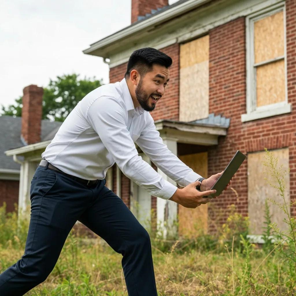 Investor inspecting a property during a quick turn renovation