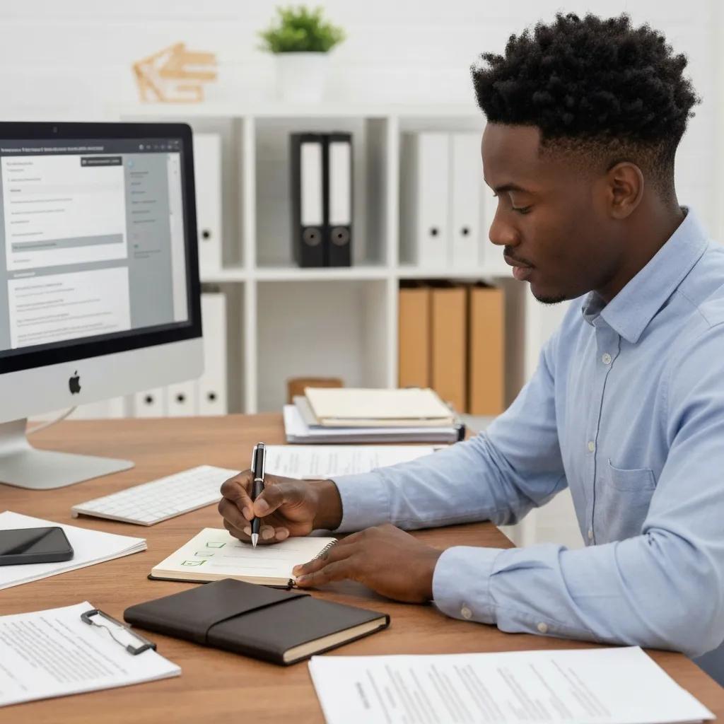 Investor checking items off a tenant screening checklist