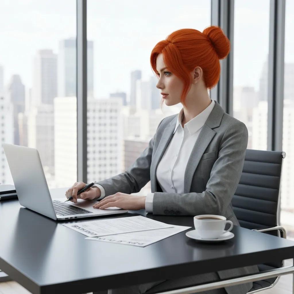 Real estate investor reviewing tenant applications in a modern office