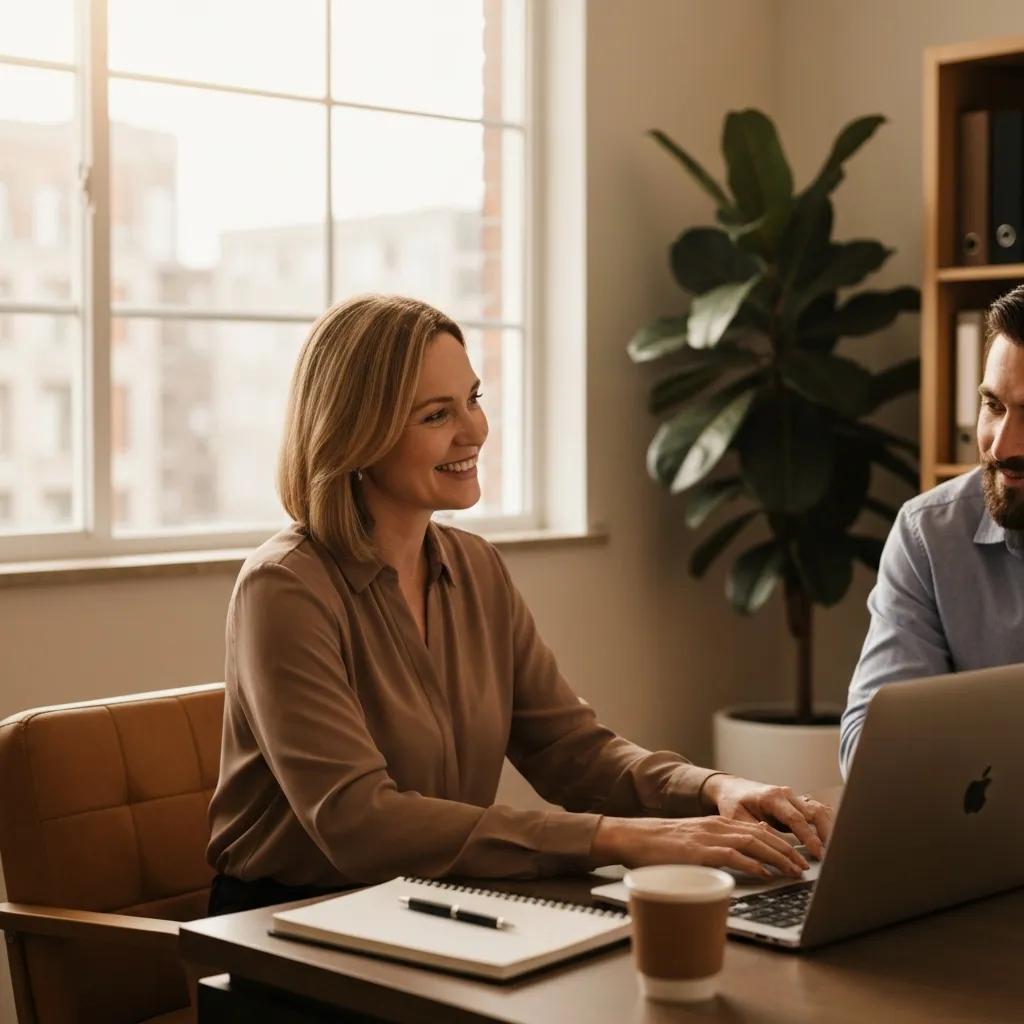 Two investors reviewing strategies to reduce short-term loan expenses in an office