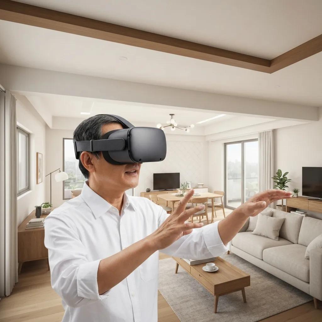 Person using VR to tour a property