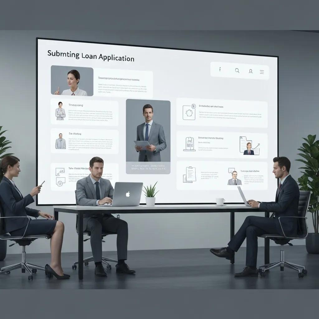 Graphic showing online loan submission steps