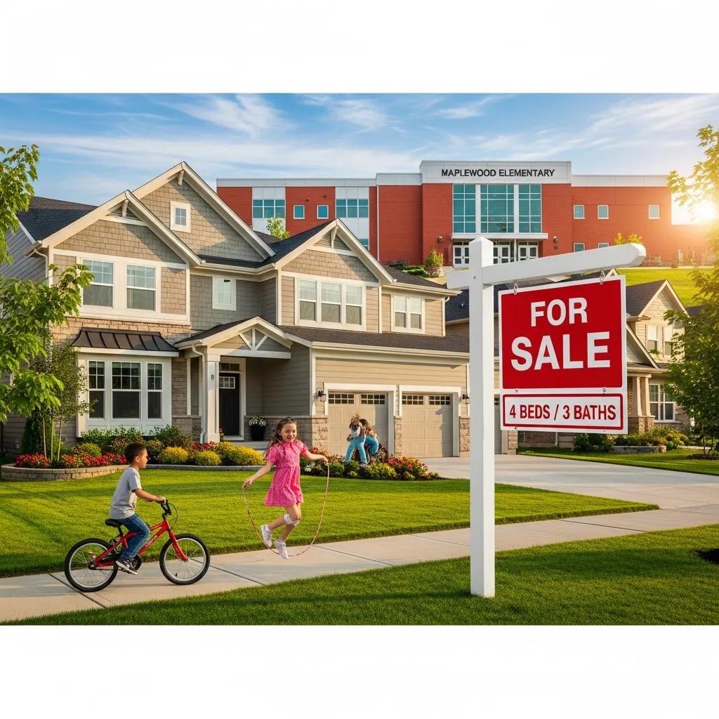 House on the market in a neighborhood known for high school ratings, illustrating the link between education and home value