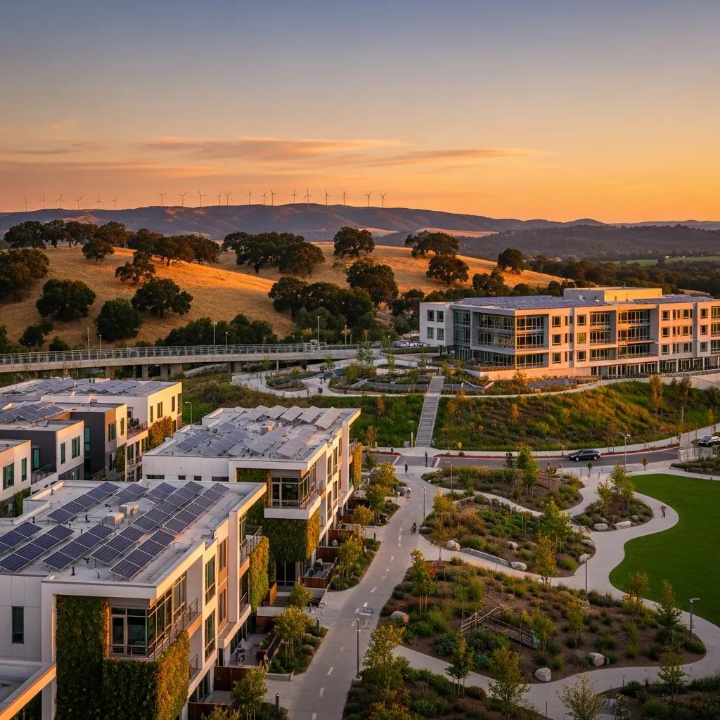 California landscape illustrating sustainable real estate development and environmental harmony