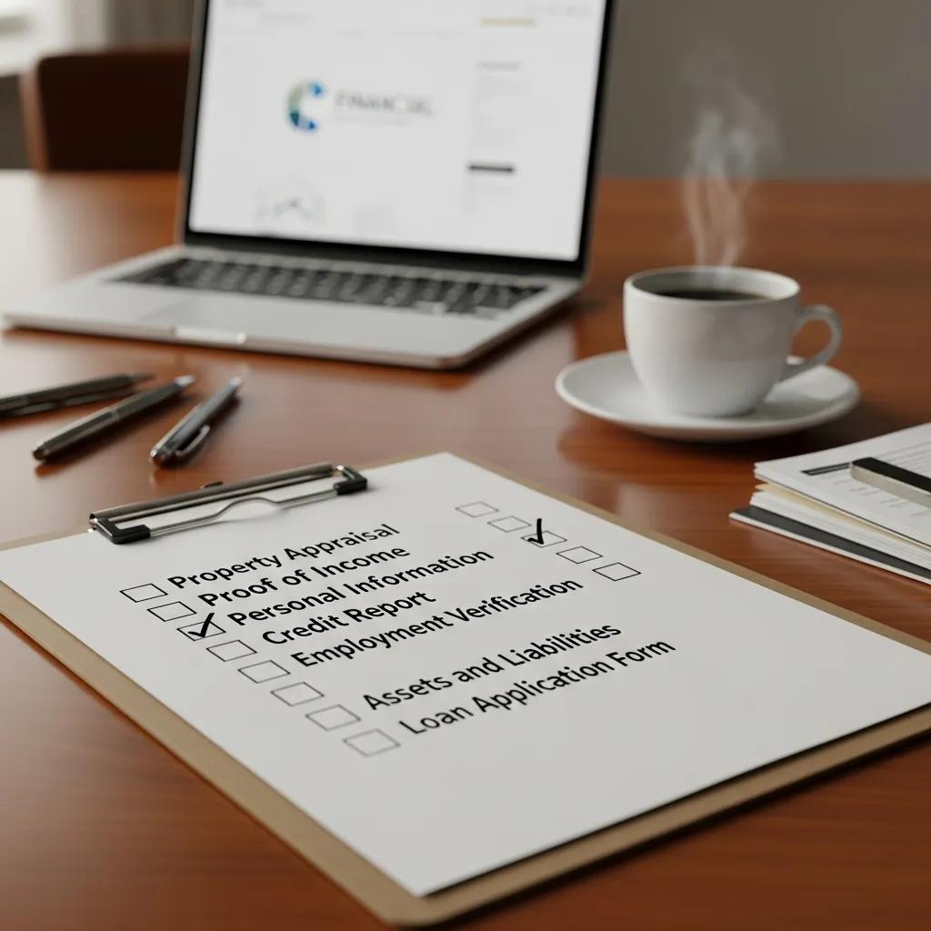 Checklist showing required documents for hard money loan approval