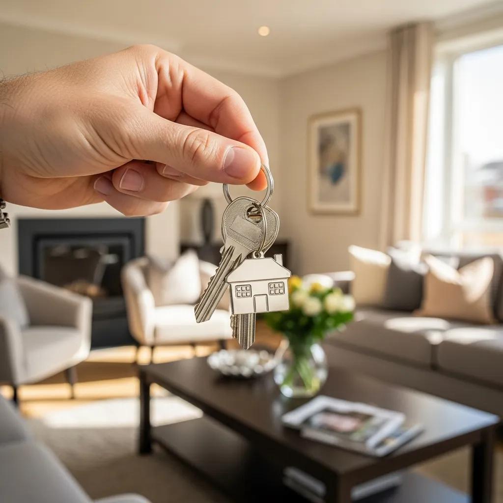 Keys being handed over in front of a renovated property, representing hard money financing