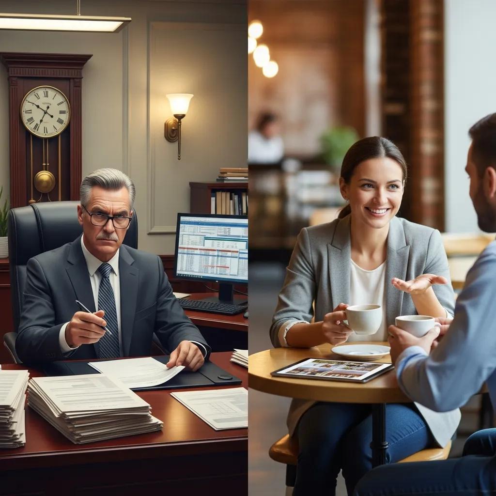 Side-by-side comparison of traditional and hard money lending approaches