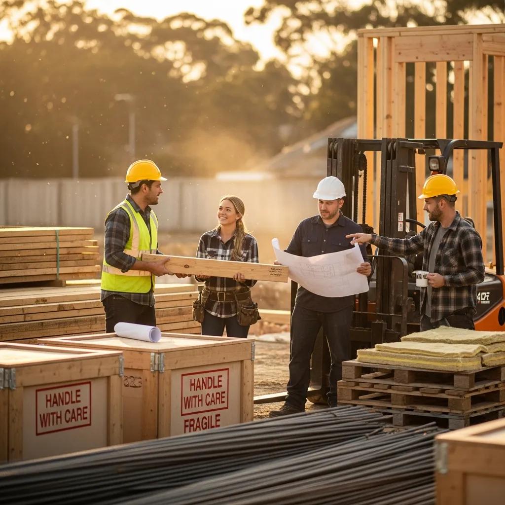 Construction workers collaborating at a site, highlighting supply chain disruptions in the construction industry