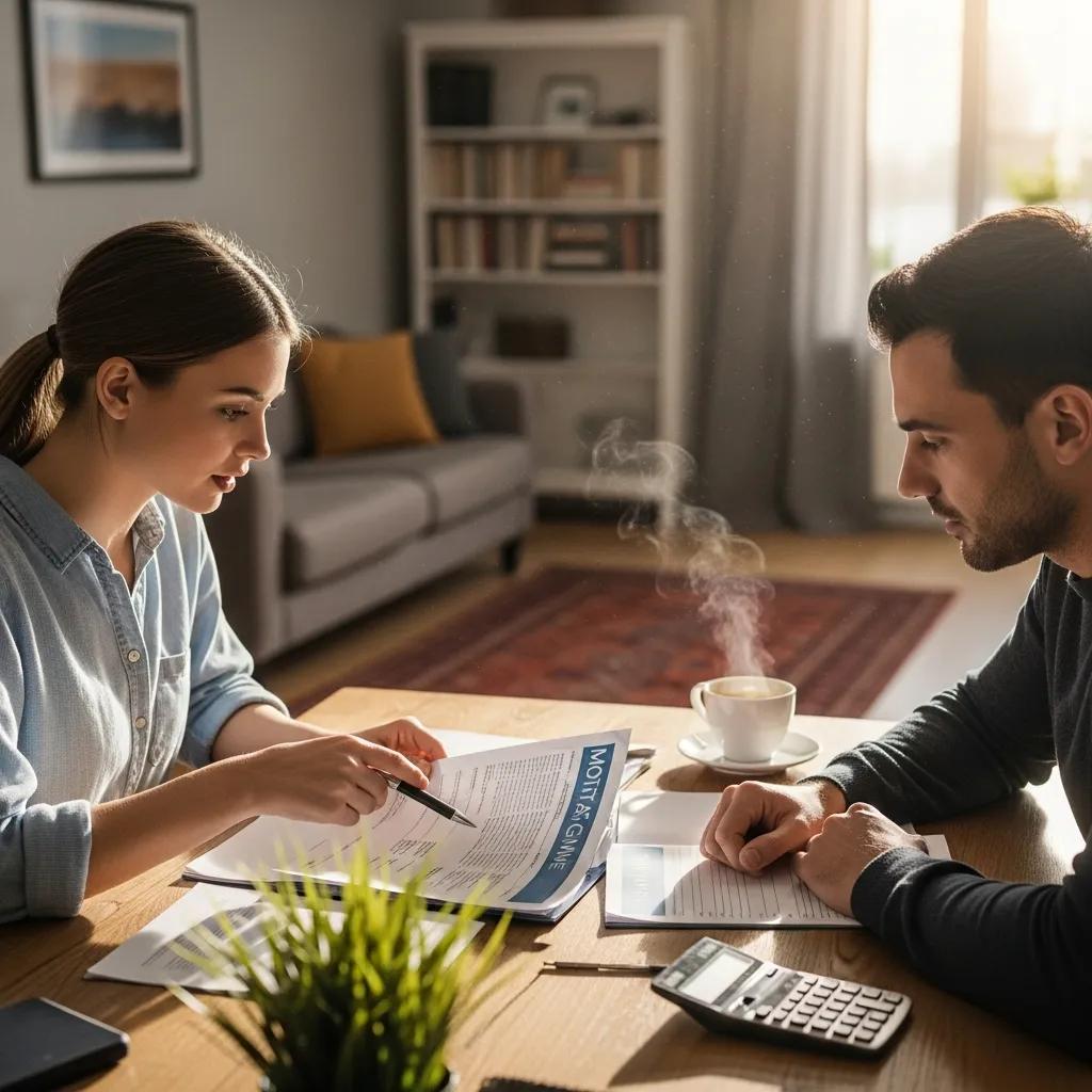 Two people reviewing mortgage documents to clarify tax deductions