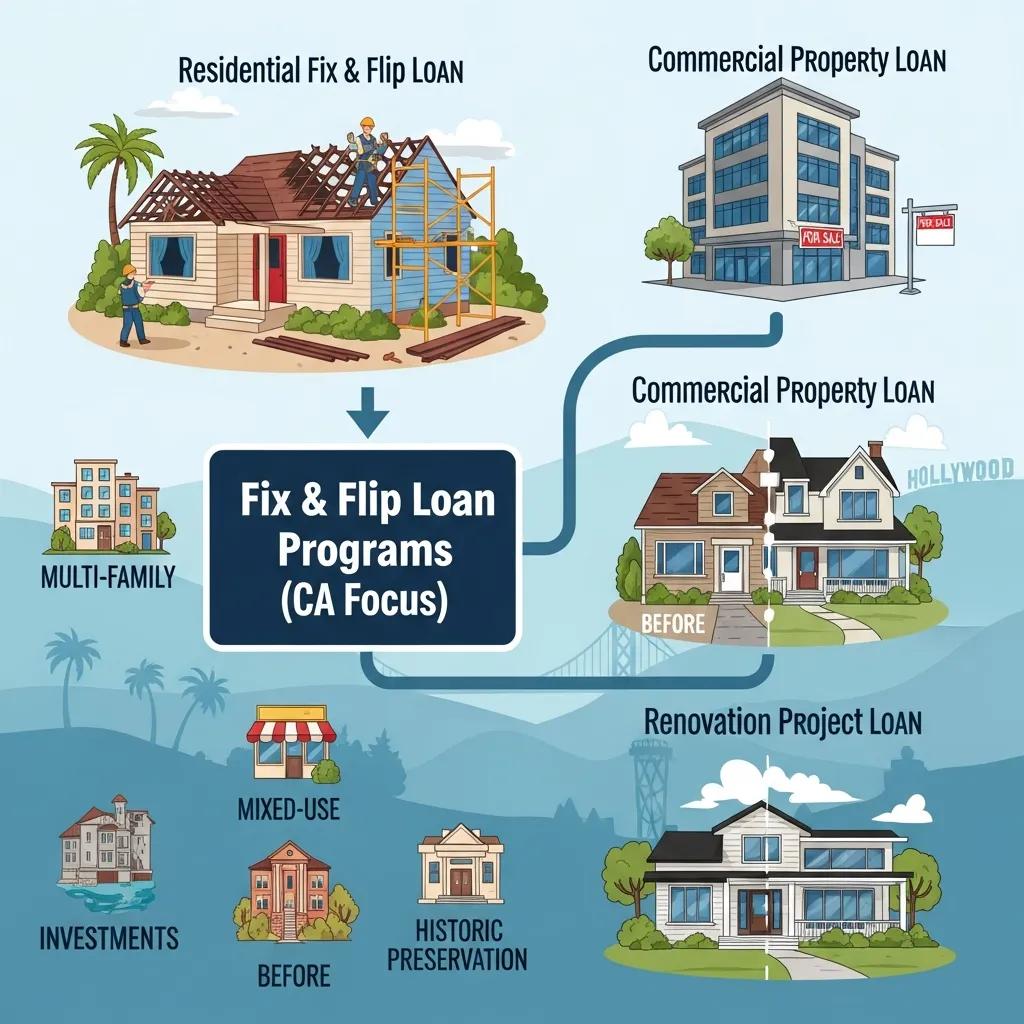 California property types: single-family, multi-family and small retail