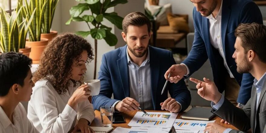 diverse-real-estate-investors-discussing-market-analysis-in-a-cozy-office-setting-2852fd94-36c2-4c9d-b502-d71e8d7a494a.webp Diverse real estate investors discussing market analysis in a cozy office setting