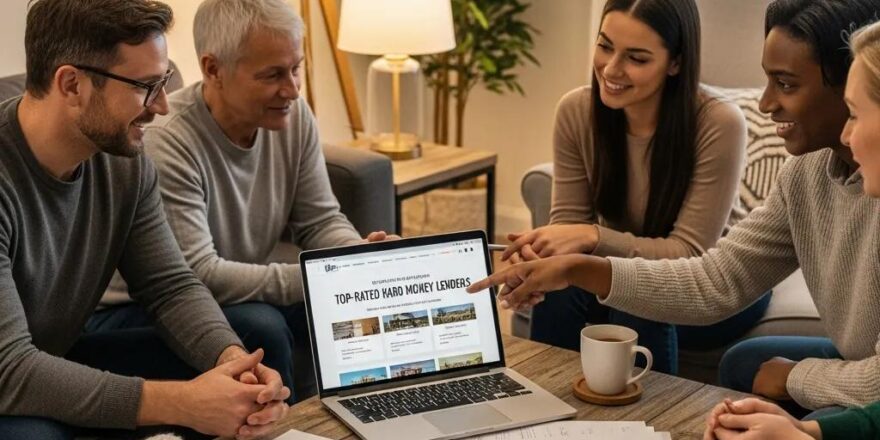 Group discussion on real estate financing highlighting lender reputation and trust