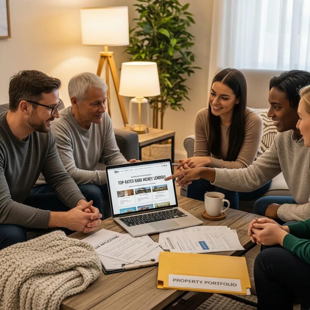 Group discussion on real estate financing highlighting lender reputation and trust