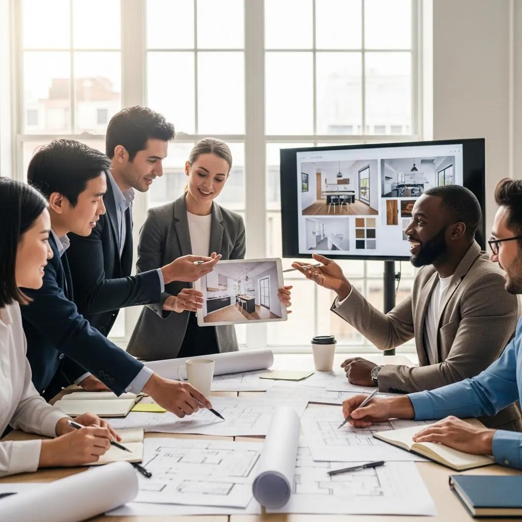 A team of investors planning a property renovation