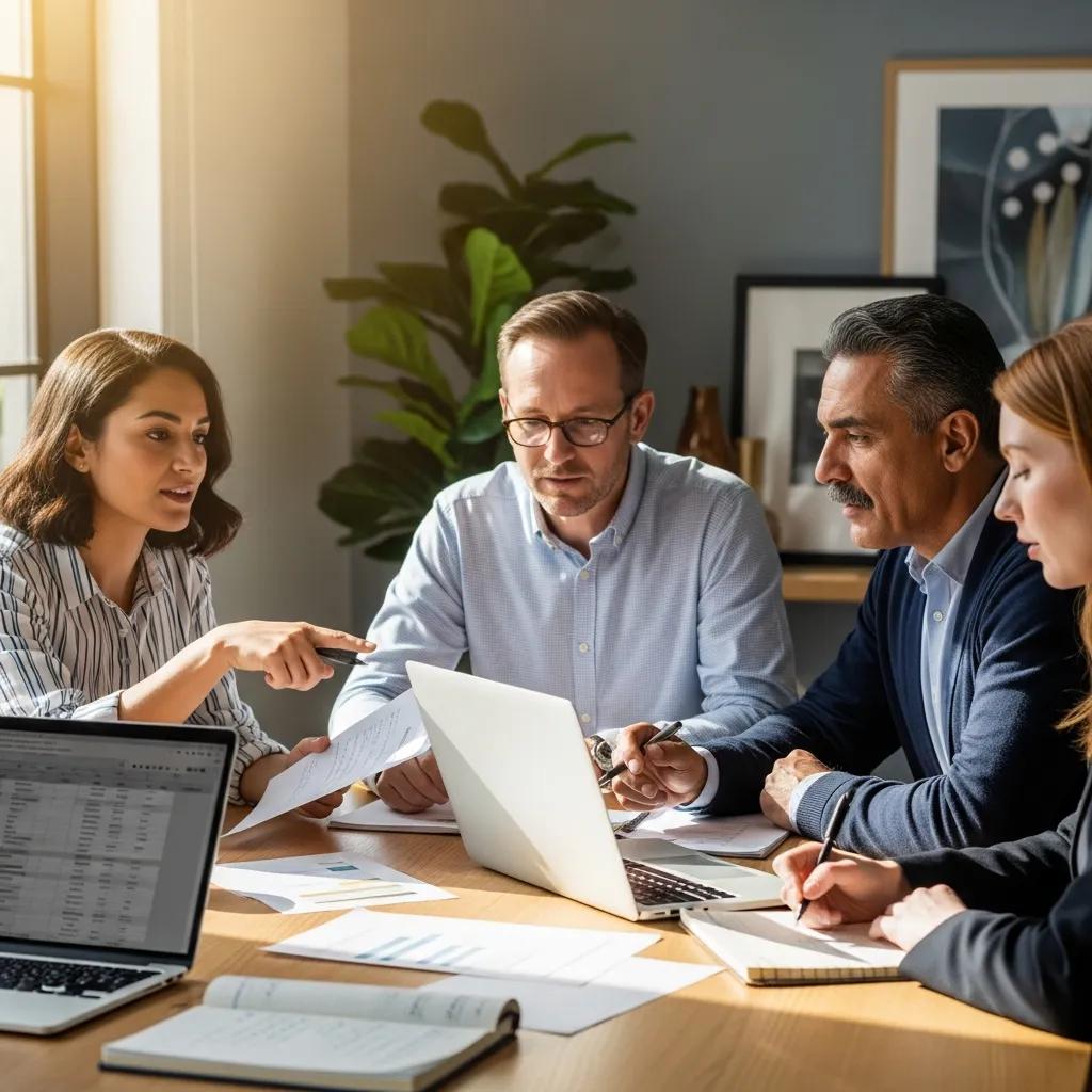 Real estate investors discussing loan approval requirements